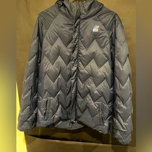 K-Way Men’s M Navy Hooded Puffer Jacket